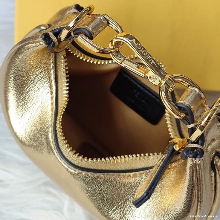 Affordable In Bag Gold Leather Hobo Nano Fendigraphy Fendi Calf 0709